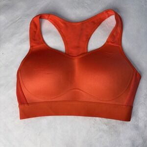 GYMSHARK‎ Sports Bra Womens Small Orange Mesh Training High Support Racerback